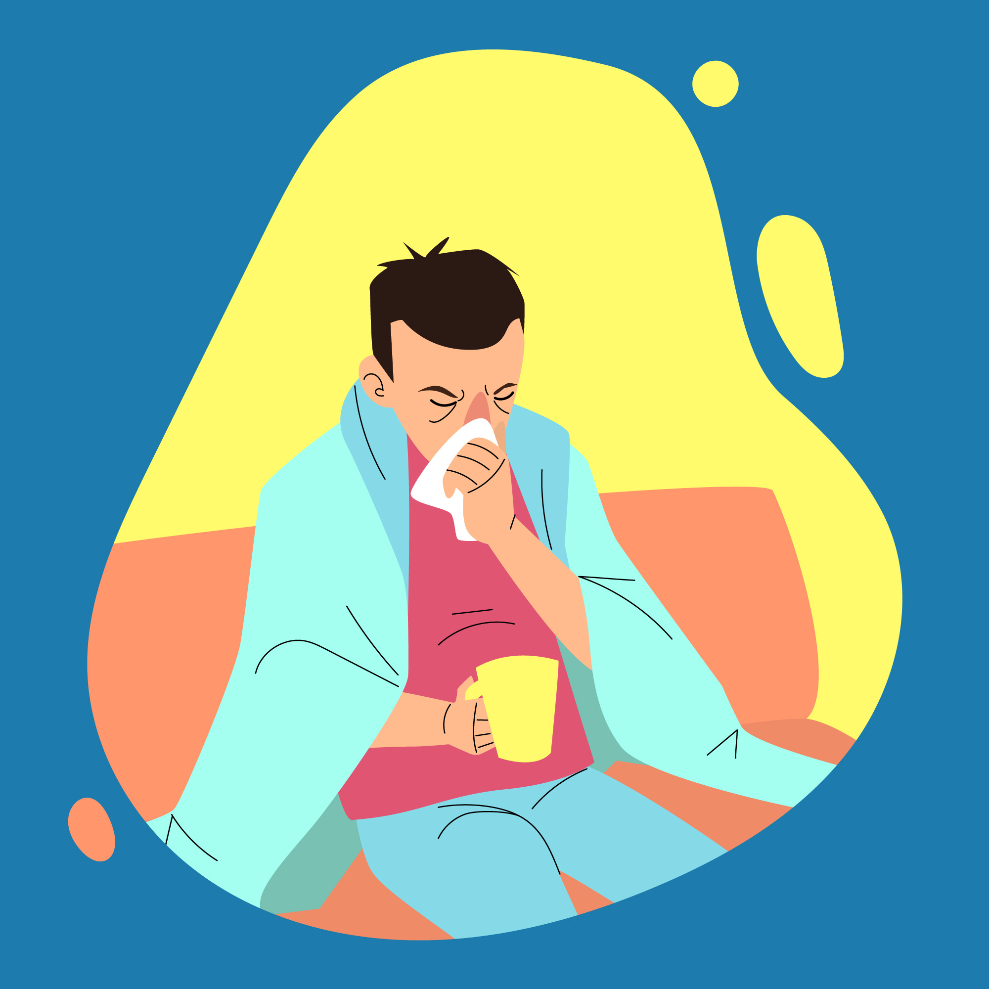 සෙම්ප්‍රතිශ්‍යාවෙන් සිටින රෝගියෙකු උණුසුම් පාන වර්ග ගන්නා ආකාරය