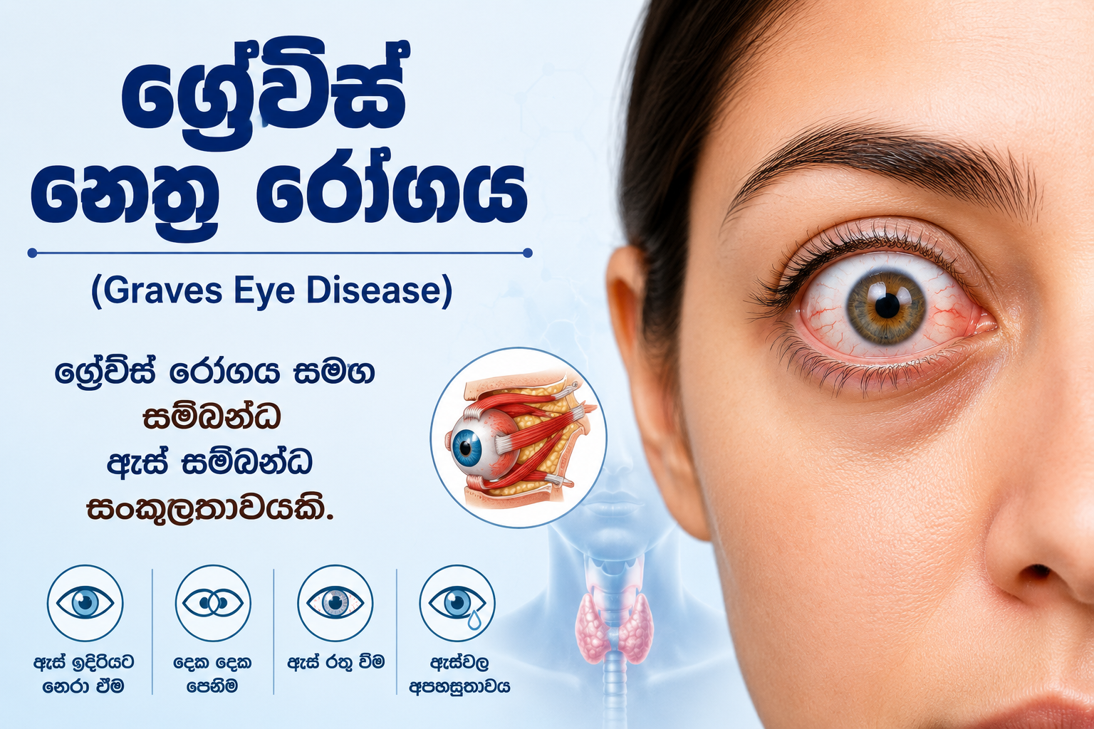 ග්‍රේව්ස් නෙත්‍ර රෝගය — ඇස් ඉදිරියට නෙරා ඒම සහ ඇස් රතු වීම
